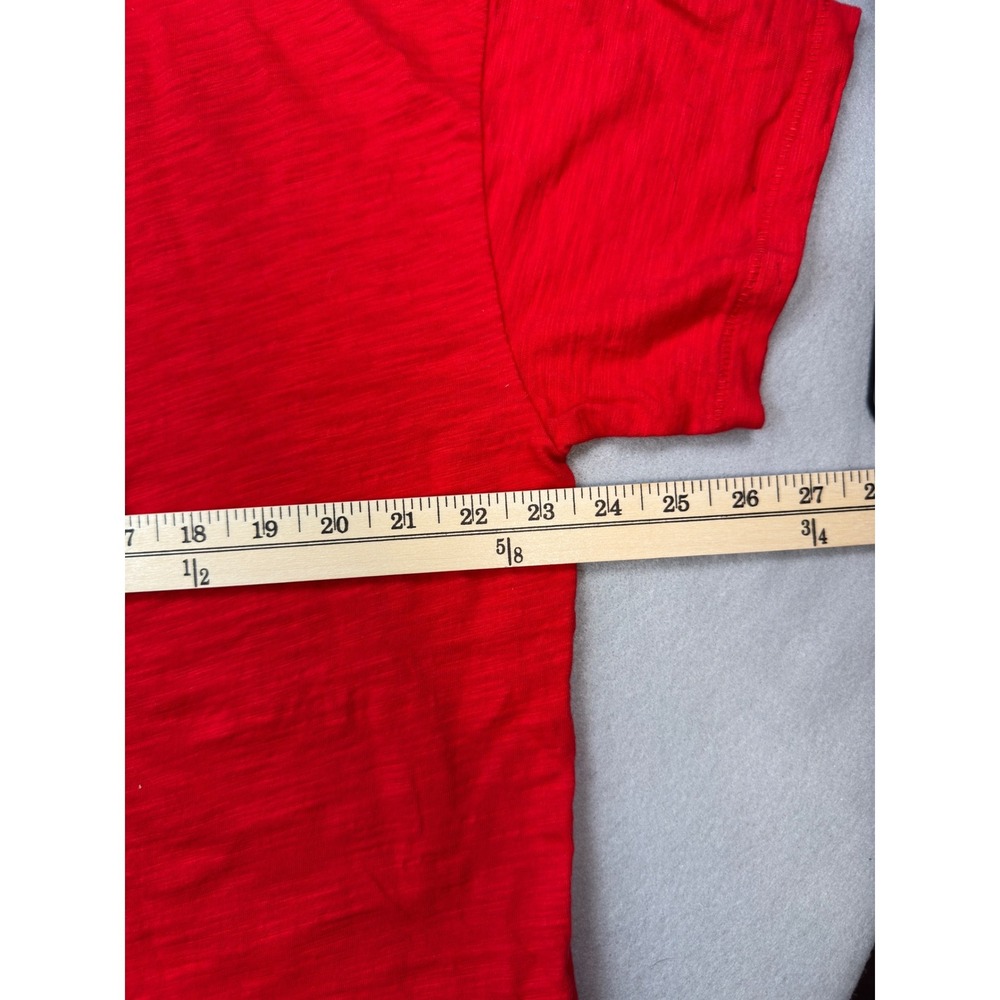 Wisconsin Badgers Football Women XL Red Cotton Slub V-Neck Tee NCAA Bucky UW - Picture 15 of 16